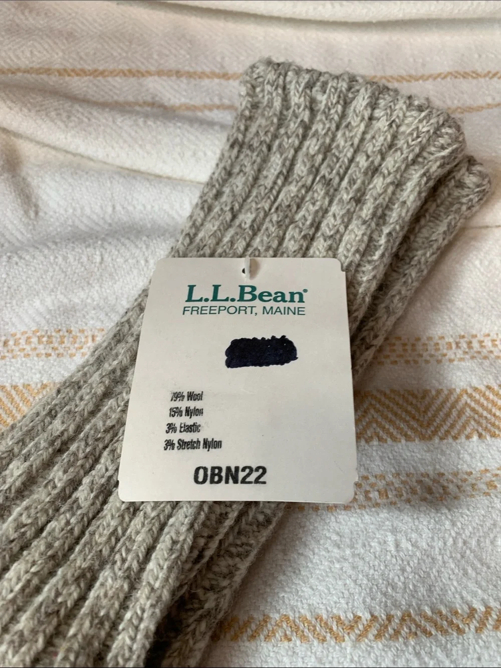 L.L. Bean Wool Stretch Socks Size Large